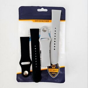 NEW Never worn Fitbit Versa 4 replacement bands (2) gray & black